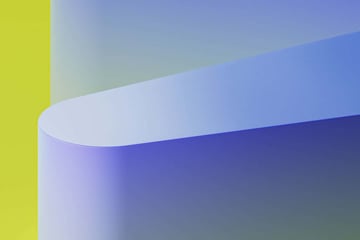 Abstrakte former i lilla, blått og grønt